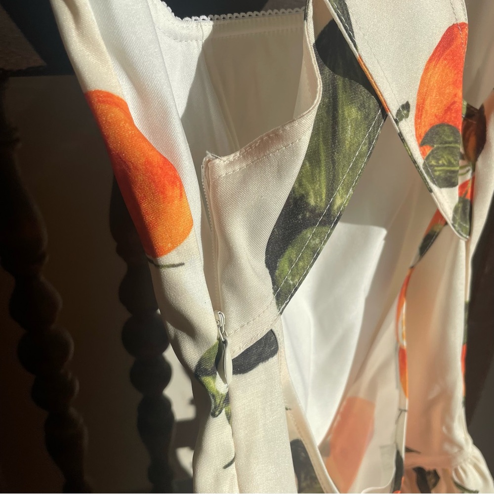 Zara Cream Mini Dress with Orange & Green Citrus Print - Picture 13 of 13